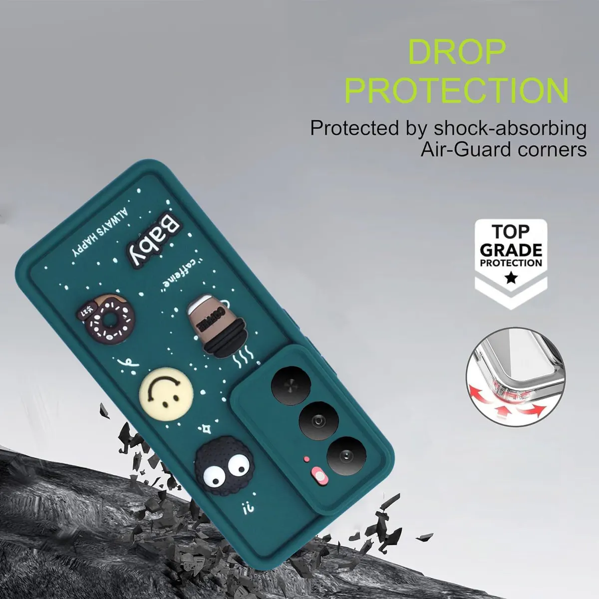 Micvir Back Cover for Realme Narzo 80x 5G (Green, Silicon, Pack of: 1) — image 3 of 4