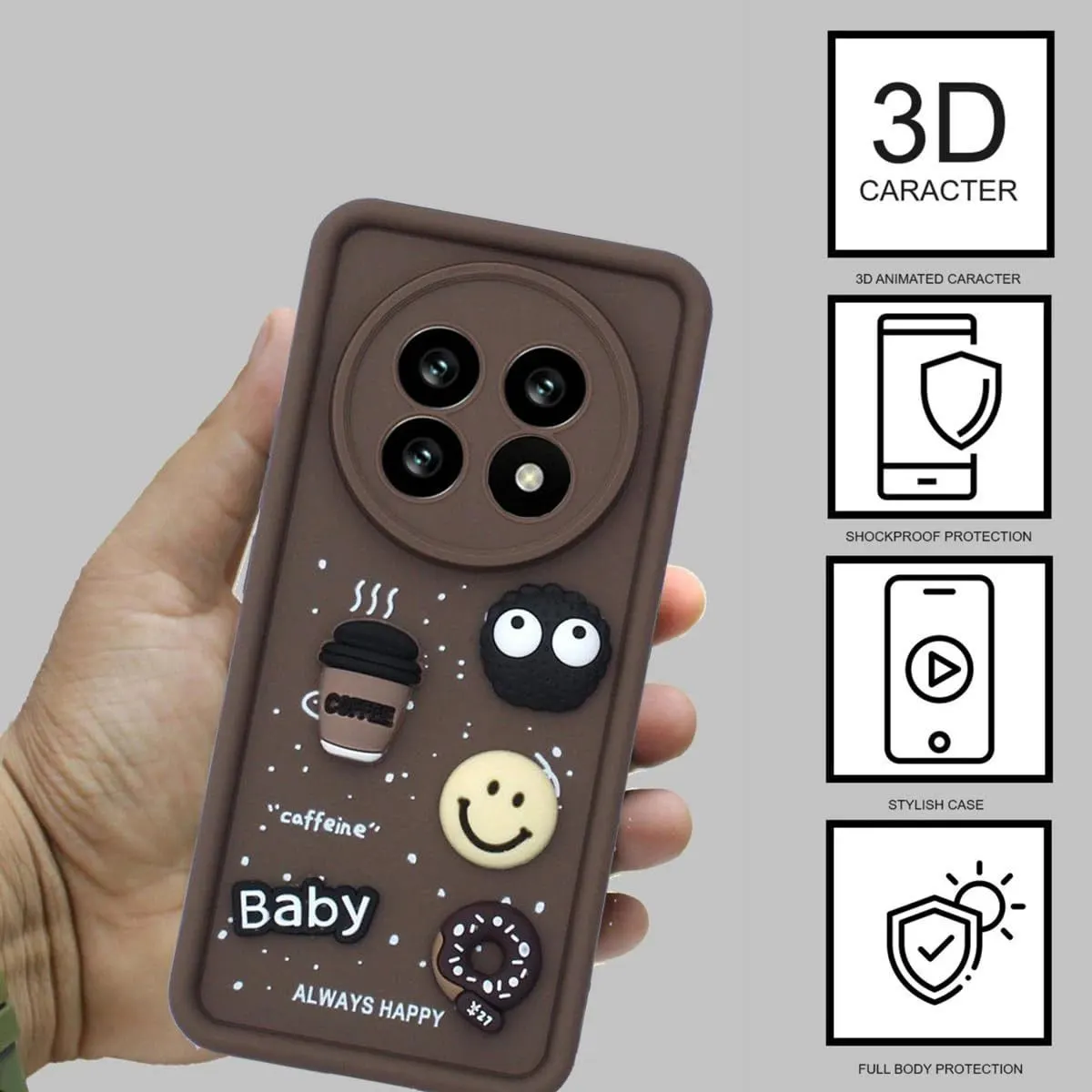 Micvir Back Cover for Realme P1 Speed 5G (Brown, Silicon, Pack of: 1) — image 2 of 4