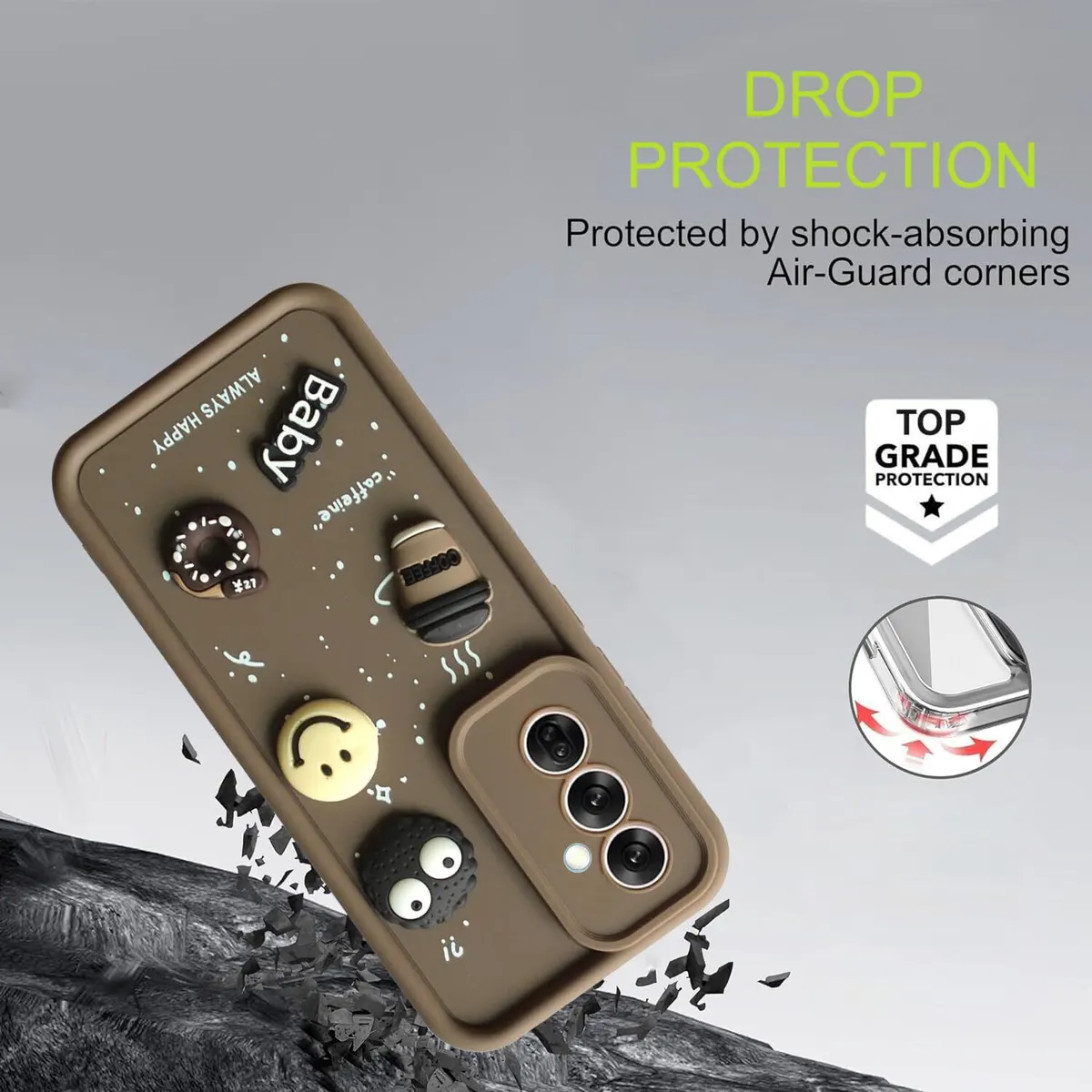 Micvir Back Cover for SAMSUNG Galaxy A16 5G (Brown, Silicon, Pack of: 1) — image 3 of 4