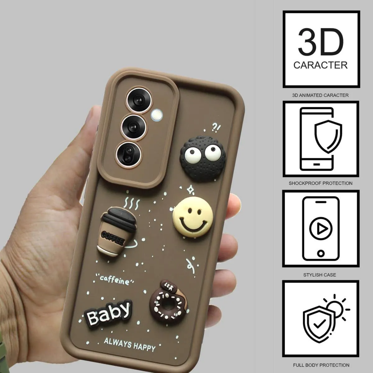 Micvir Back Cover for Samsung Galaxy F15 5G (Brown, Silicon, Pack of: 1) — image 2 of 4
