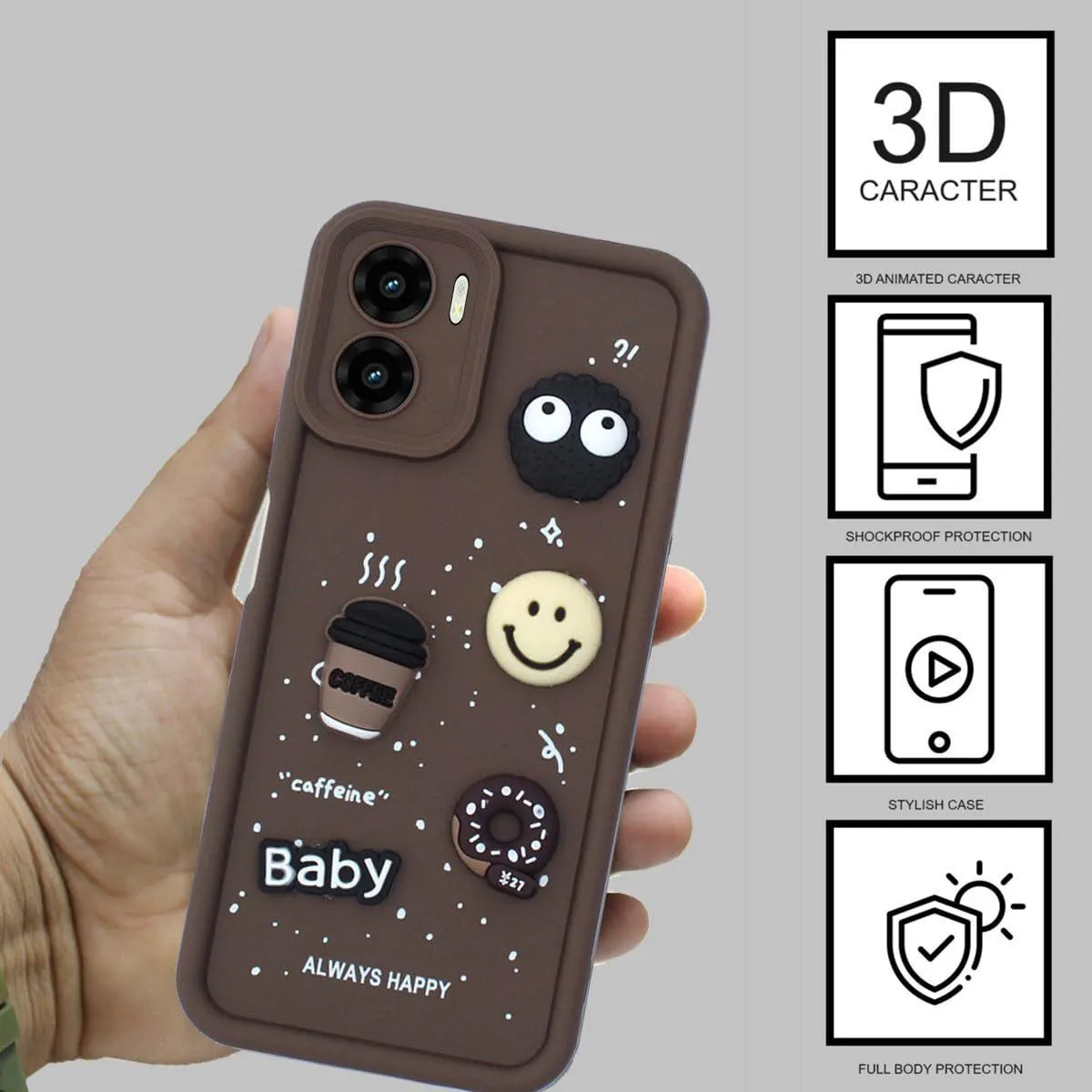 Micvir for Vivo T2X 5G (Brown, Silicon, Pack of: 1) — image 3 of 4