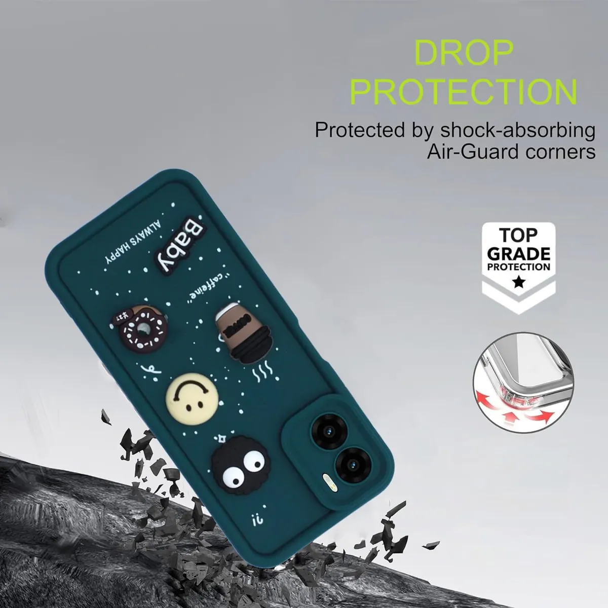 Micvir for Vivo T2X 5G (Green, Silicon, Pack of: 1) — image 3 of 3