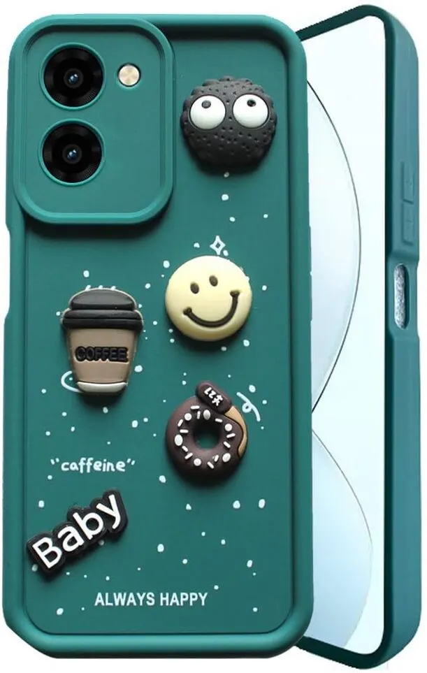 Micvir Back Cover for vivo T3 Lite 5G (Green, Silicon, Pack of: 1)