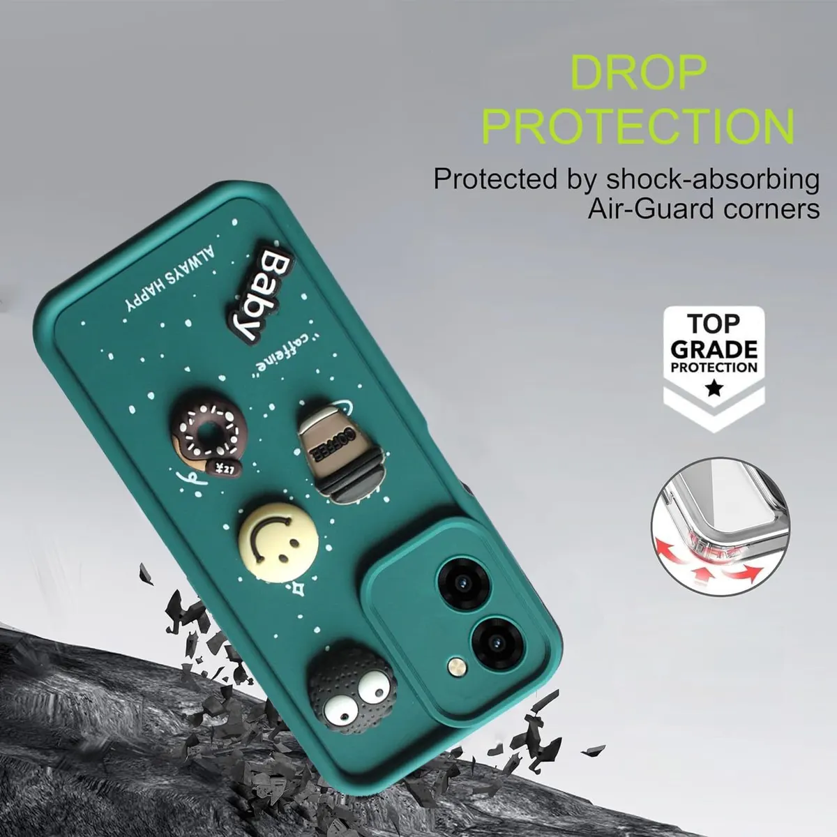 Micvir Back Cover for vivo T3 Lite 5G (Green, Silicon, Pack of: 1) — image 3 of 4