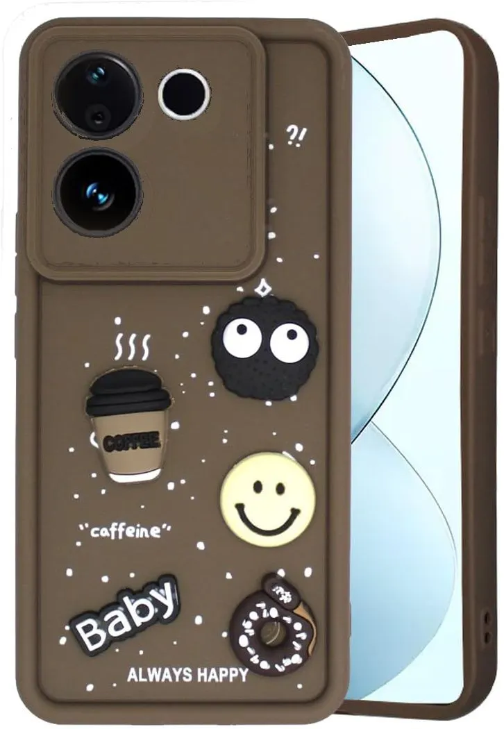 Micvir Back Cover for vivo T3 Pro 5G (Brown, Silicon, Pack of: 1)
