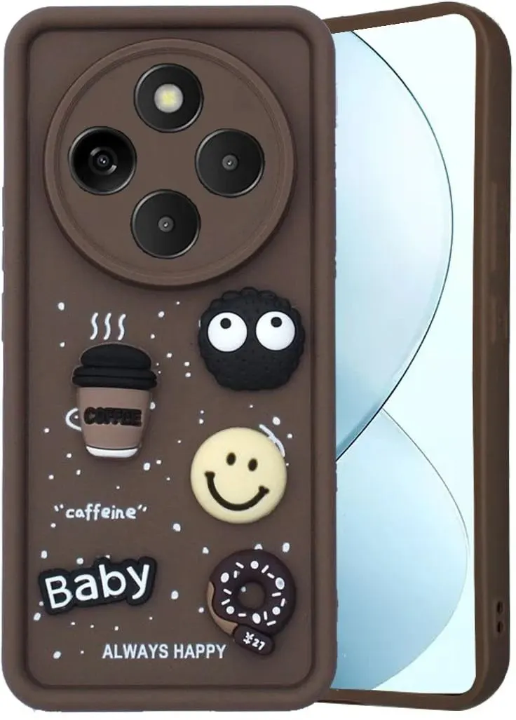 Micvir Back Cover for vivo T4 5G (Brown, Silicon, Pack of: 1)
