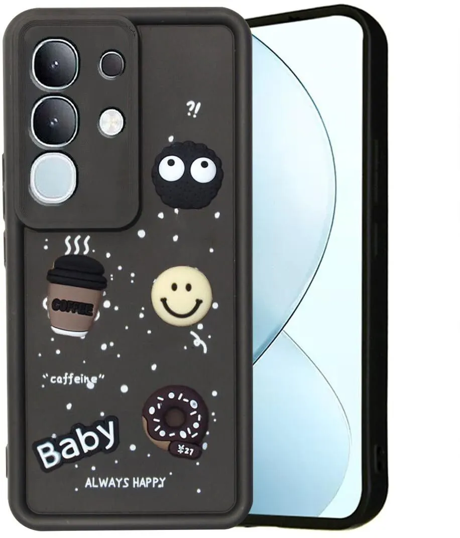 Micvir Back Cover for vivo T4x 5G (Black, Silicon, Pack of: 1)