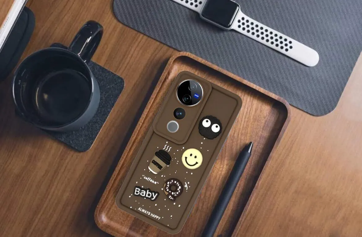 Micvir Back Cover for vivo V40 Pro 5G (Brown, Silicon, Pack of: 1) — image 4 of 4