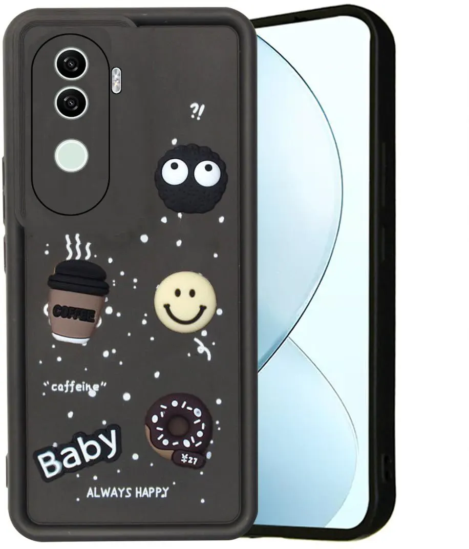 Micvir Back Cover for vivo V40e 5G (Black, Silicon, Pack of: 1)