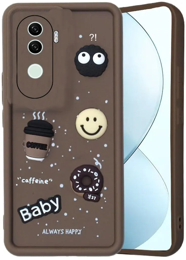 Micvir Back Cover for vivo V40e 5G (Brown, Silicon, Pack of: 1)