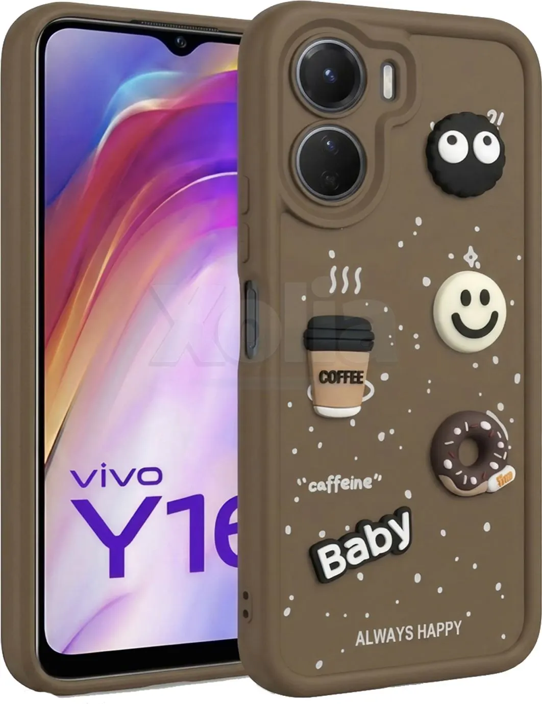Micvir for vivo Y16 (Brown, Silicon, Pack of: 1)