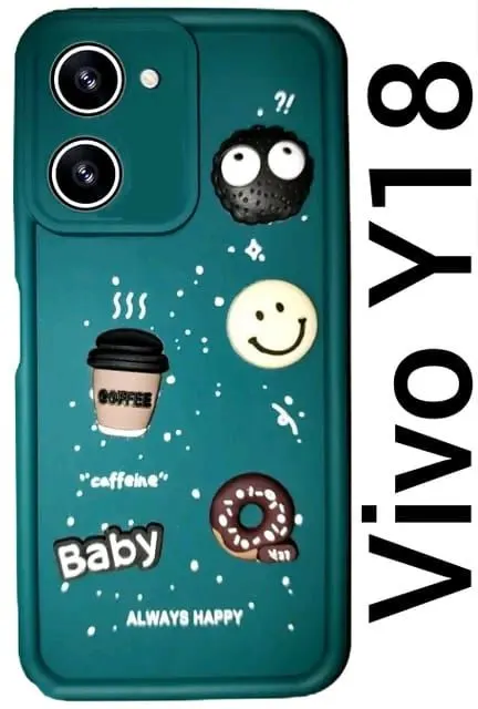 Micvir Back Cover for Vivo Y18 (Green, Silicon, Pack of: 1)