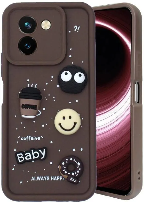 Micvir Back Cover for Vivo Y200 Pro 5G (Brown, Silicon, Pack of: 1)