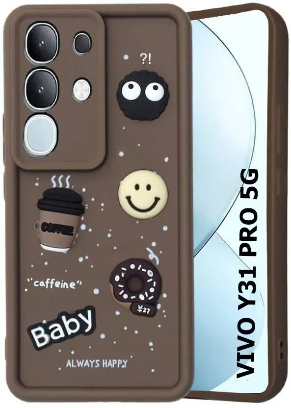 Micvir Back Cover for Vivo Y31 Pro 5G (Brown, Silicon, Pack of: 1)