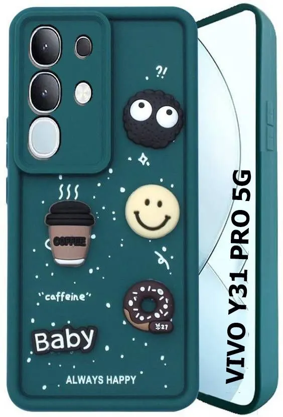 Micvir Back Cover for Vivo Y31 Pro 5G (Green, Silicon, Pack of: 1)