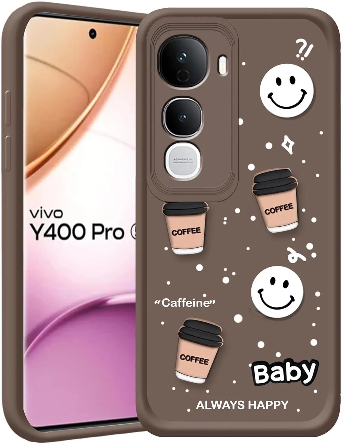 Micvir Back Cover for Vivo Y400 Pro 5G (Brown, Silicon, Pack of: 1)