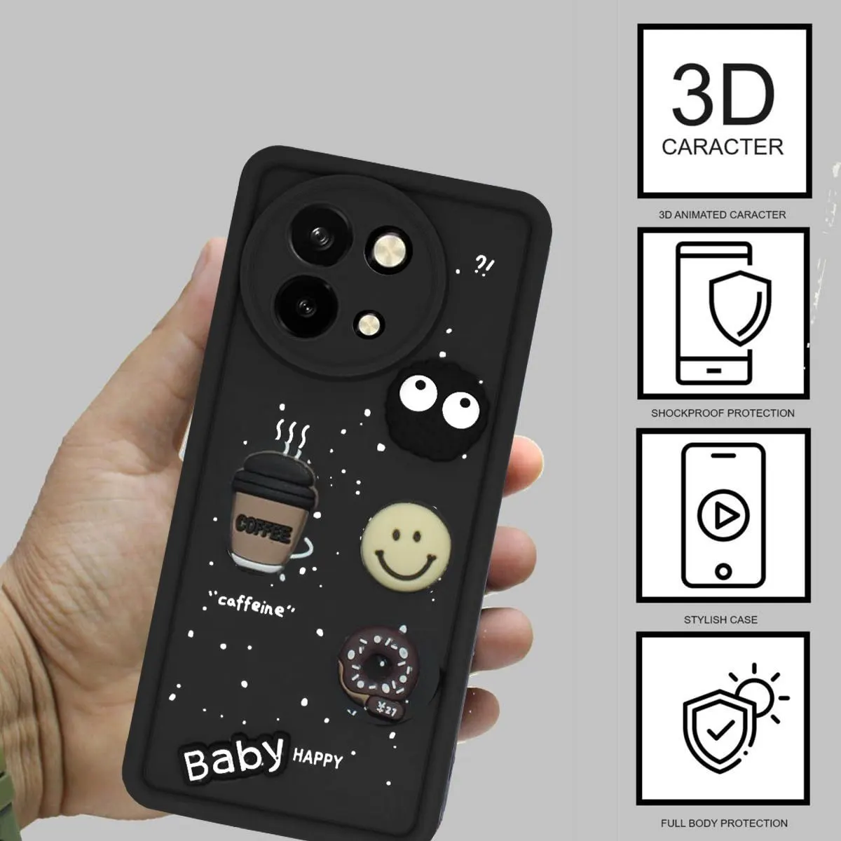 Micvir Back Cover for Vivo Y58 5G (Black, Silicon, Pack of: 1) — image 3 of 4