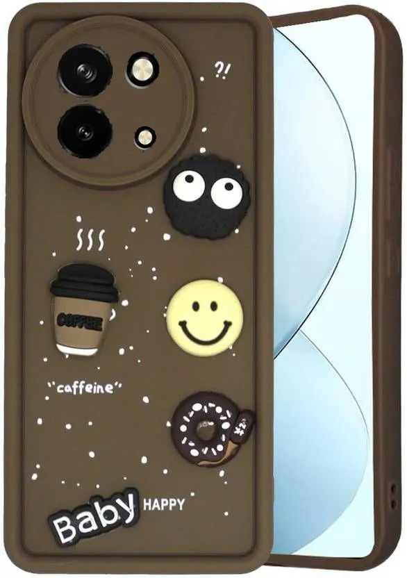 Micvir Back Cover for Vivo Y58 5G (Brown, Silicon, Pack of: 1)