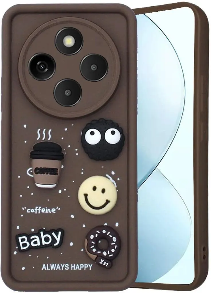 Micvir Back Cover for iQOO Z10 5G (Brown, Silicon, Pack of: 1)