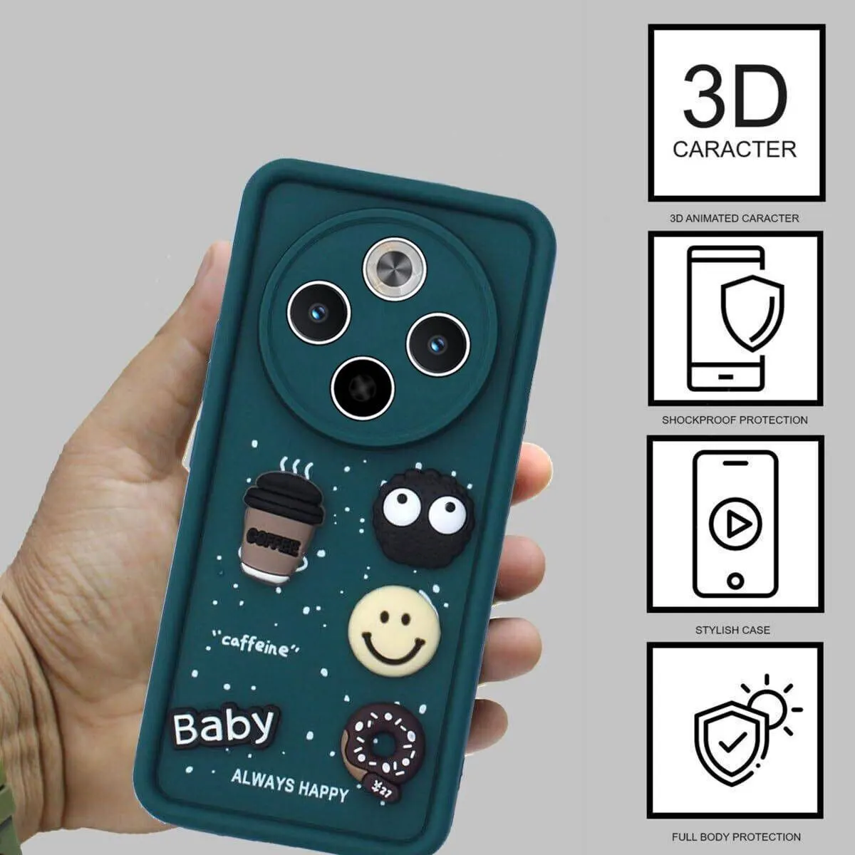 Micvir Back Cover for iQOO Z10 5G (Green, Silicon, Pack of: 1) — image 3 of 5