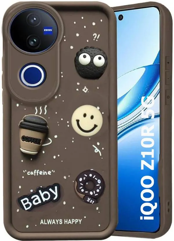 Micvir Back Cover for iQOO Z10R 5G (Brown, Silicon, Pack of: 1)
