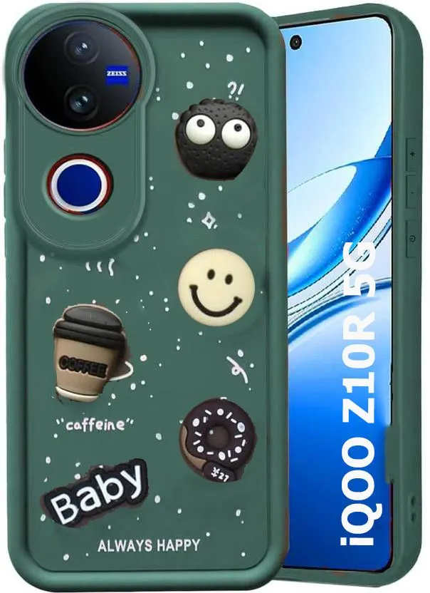 Micvir Back Cover for iQOO Z10R 5G (Green, Silicon, Pack of: 1)