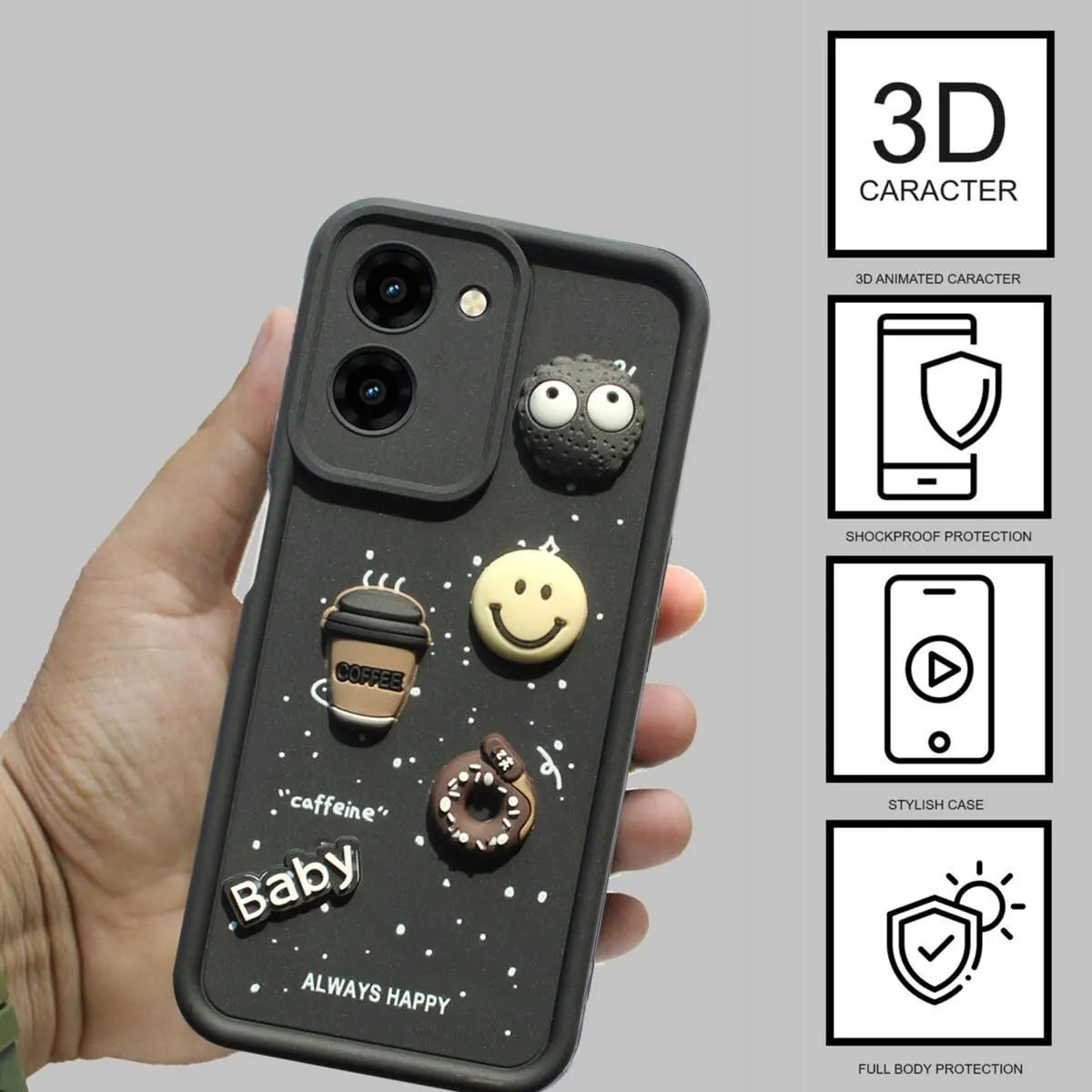 Micvir Back Cover for iQOO Z9 Lite 5G (Black, Silicon, Pack of: 1) — image 2 of 4