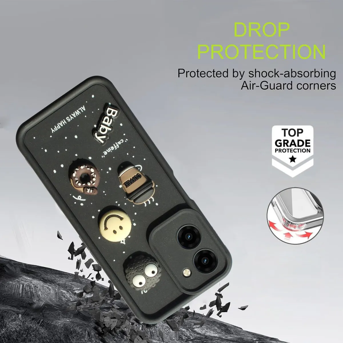 Micvir Back Cover for iQOO Z9 Lite 5G (Black, Silicon, Pack of: 1) — image 3 of 4
