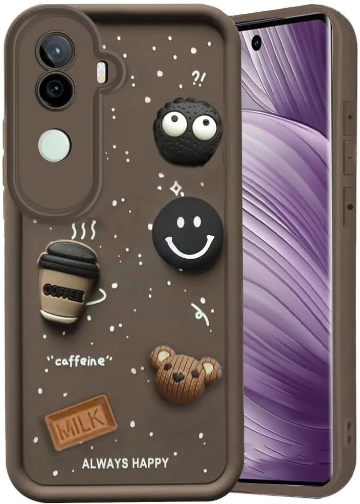 Micvir Back Cover for iQOO Z9s 5G (Brown, Silicon, Pack of: 1)