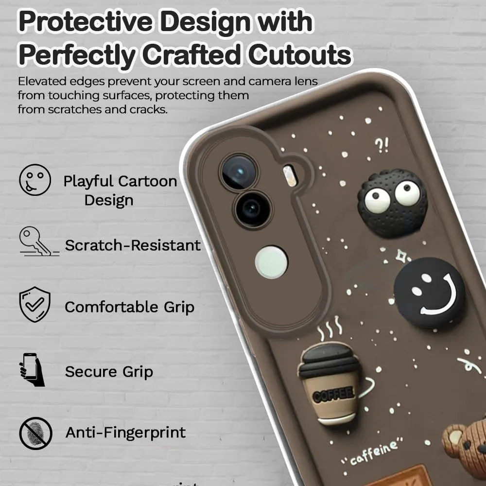 Micvir Back Cover for iQOO Z9s 5G (Brown, Silicon, Pack of: 1) — image 2 of 4
