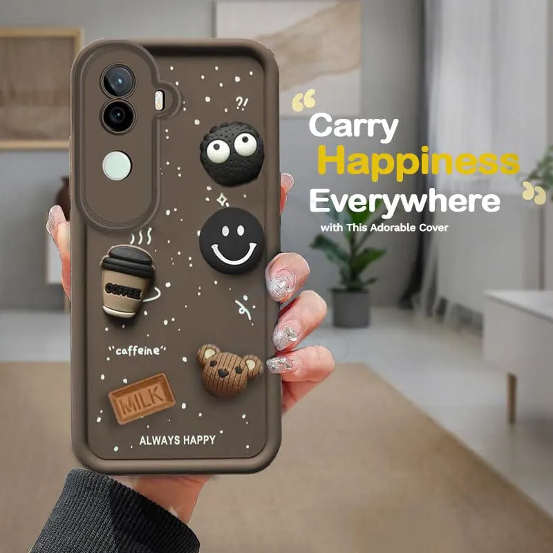 Micvir Back Cover for iQOO Z9s 5G (Brown, Silicon, Pack of: 1) — image 3 of 4