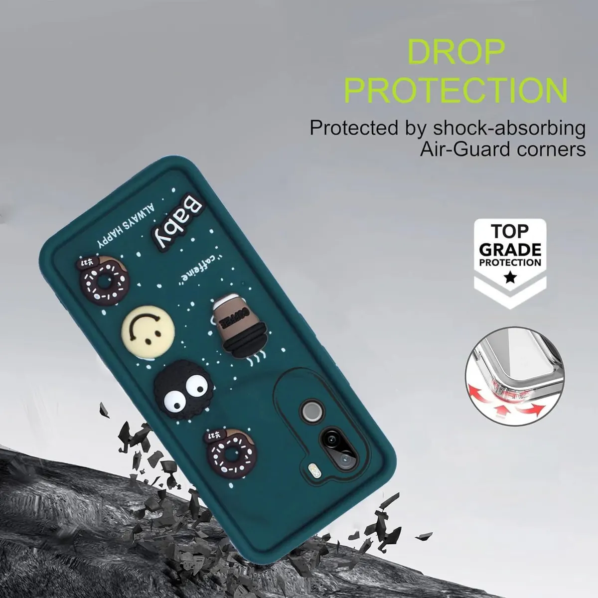 Micvir Back Cover for iQOO Z9s 5G (Green, Silicon, Pack of: 1) — image 3 of 4