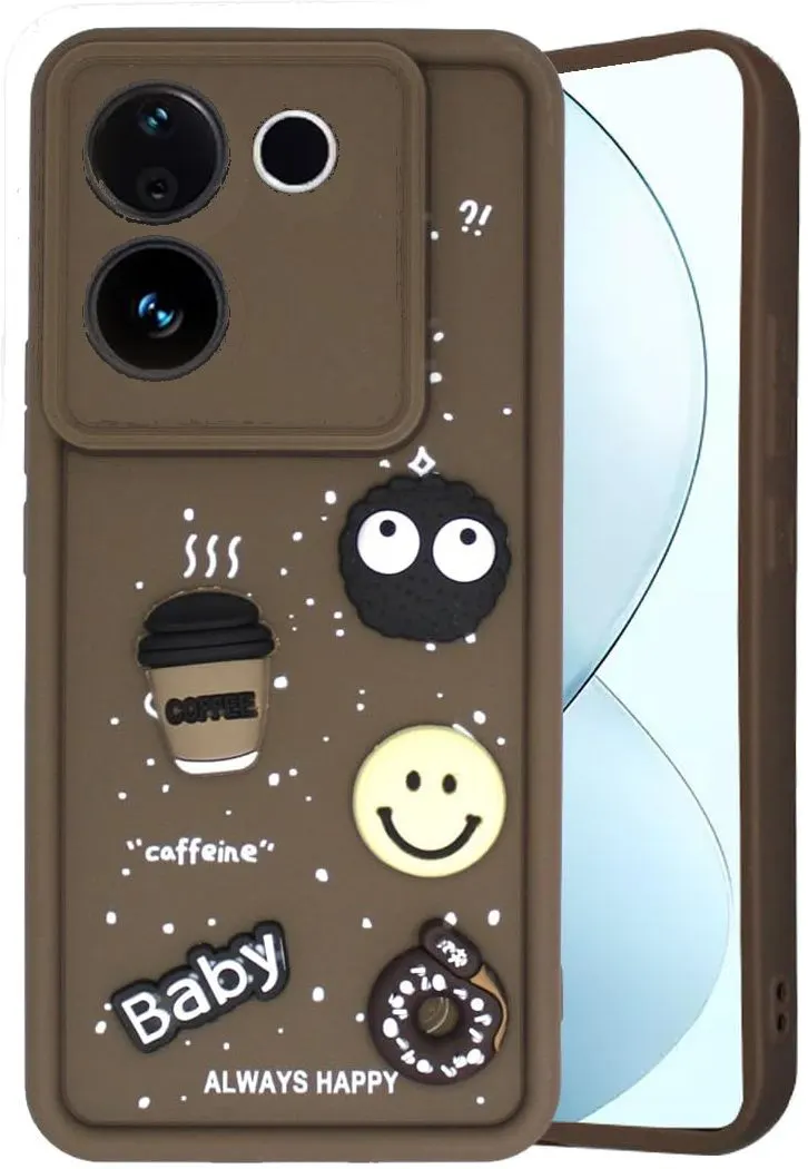 Micvir Back Cover for iQOO Z9s Pro 5G (Brown, Silicon, Pack of: 1)