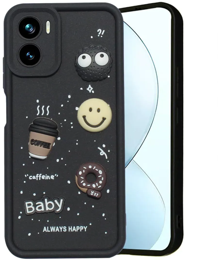 Micvir Back Cover for Redmi 13C 4G (Black, Silicon, Pack of: 1)