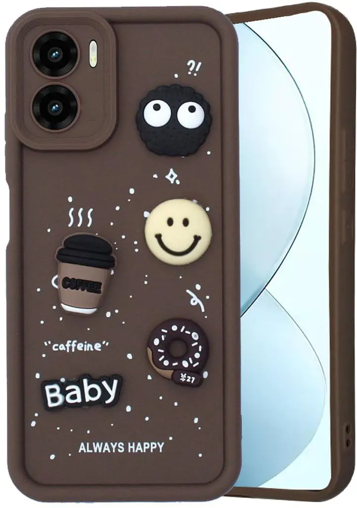 Micvir Back Cover for Redmi 13C 4G (Brown, Silicon, Pack of: 1)