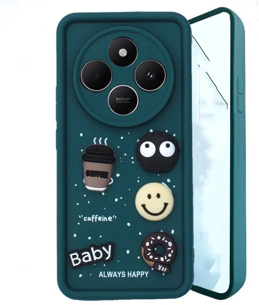 Micvir Back Cover for Redmi 14C 5G (Green, Silicon, Pack of: 1)