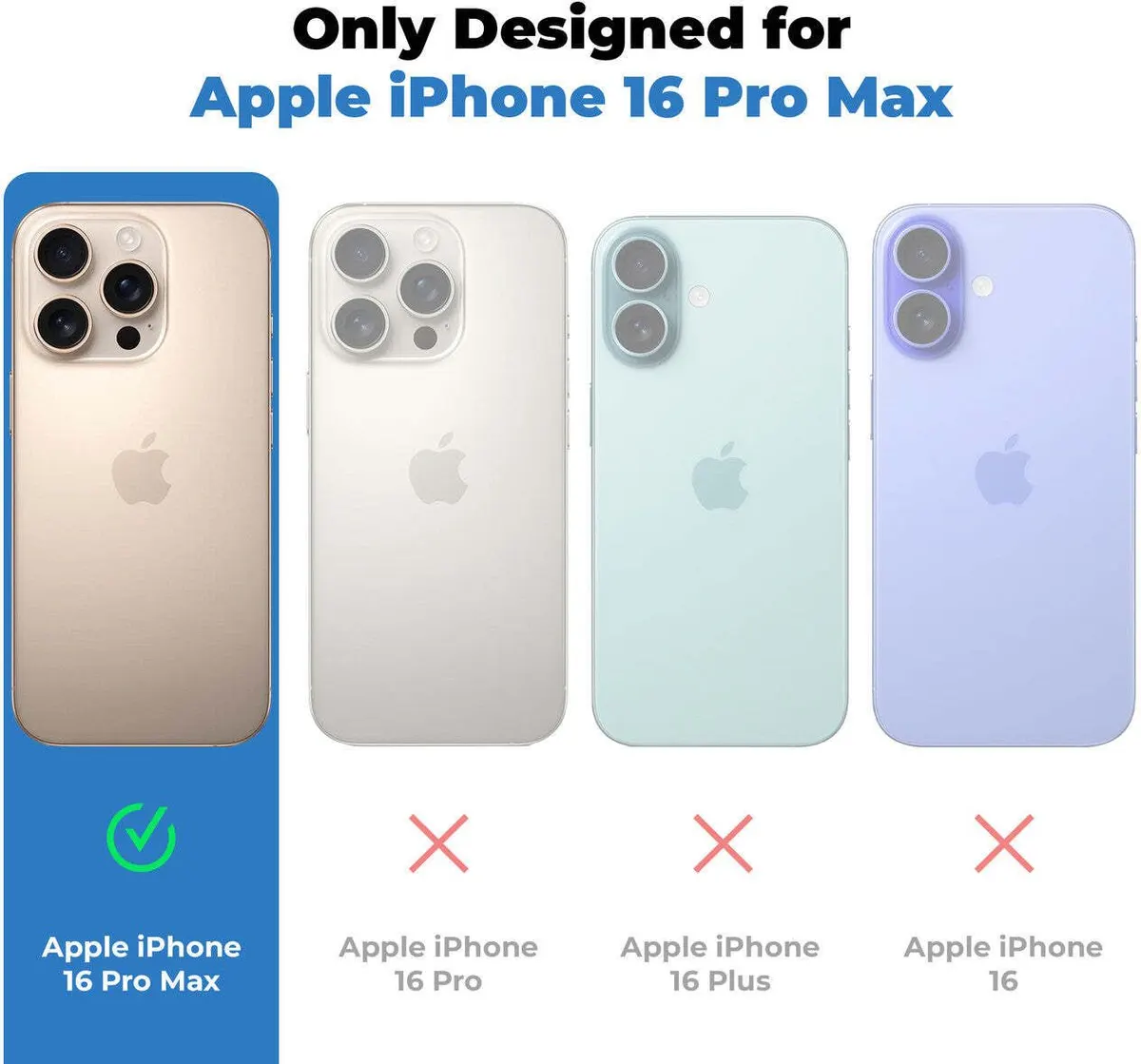 Xolia Back Cover for Apple iPhone 16 Pro Max (Blue, Shock Proof, Pack of: 1) — image 2 of 5
