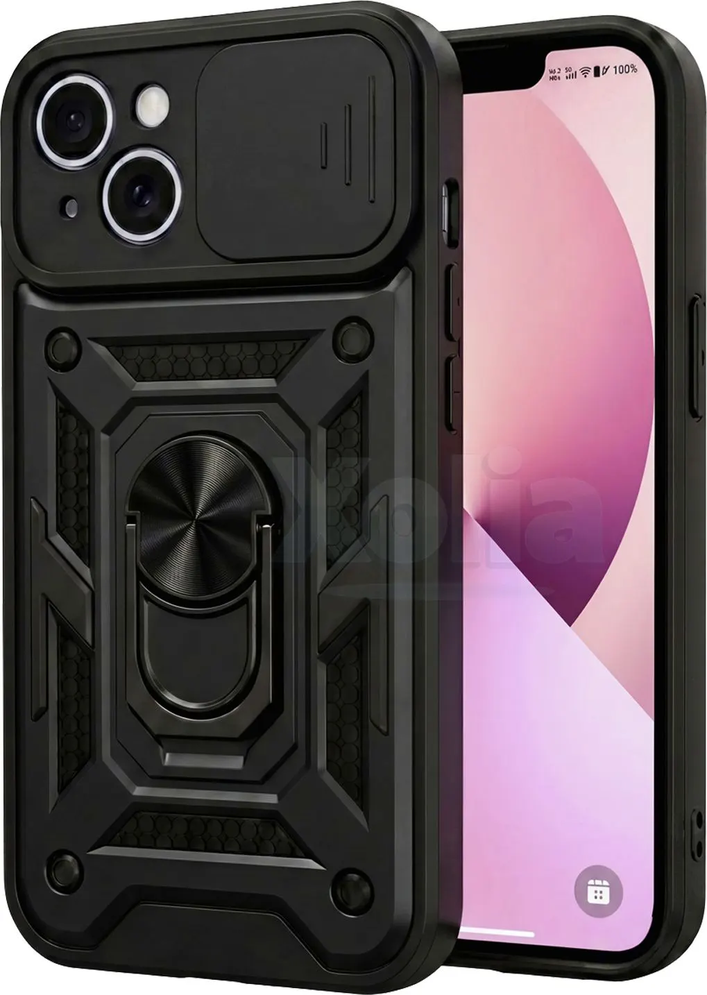 Xolia Back Cover for Apple iPhone 13 (Black, Shock Proof, Polycarbonate, Silicon, Pack of: 1)