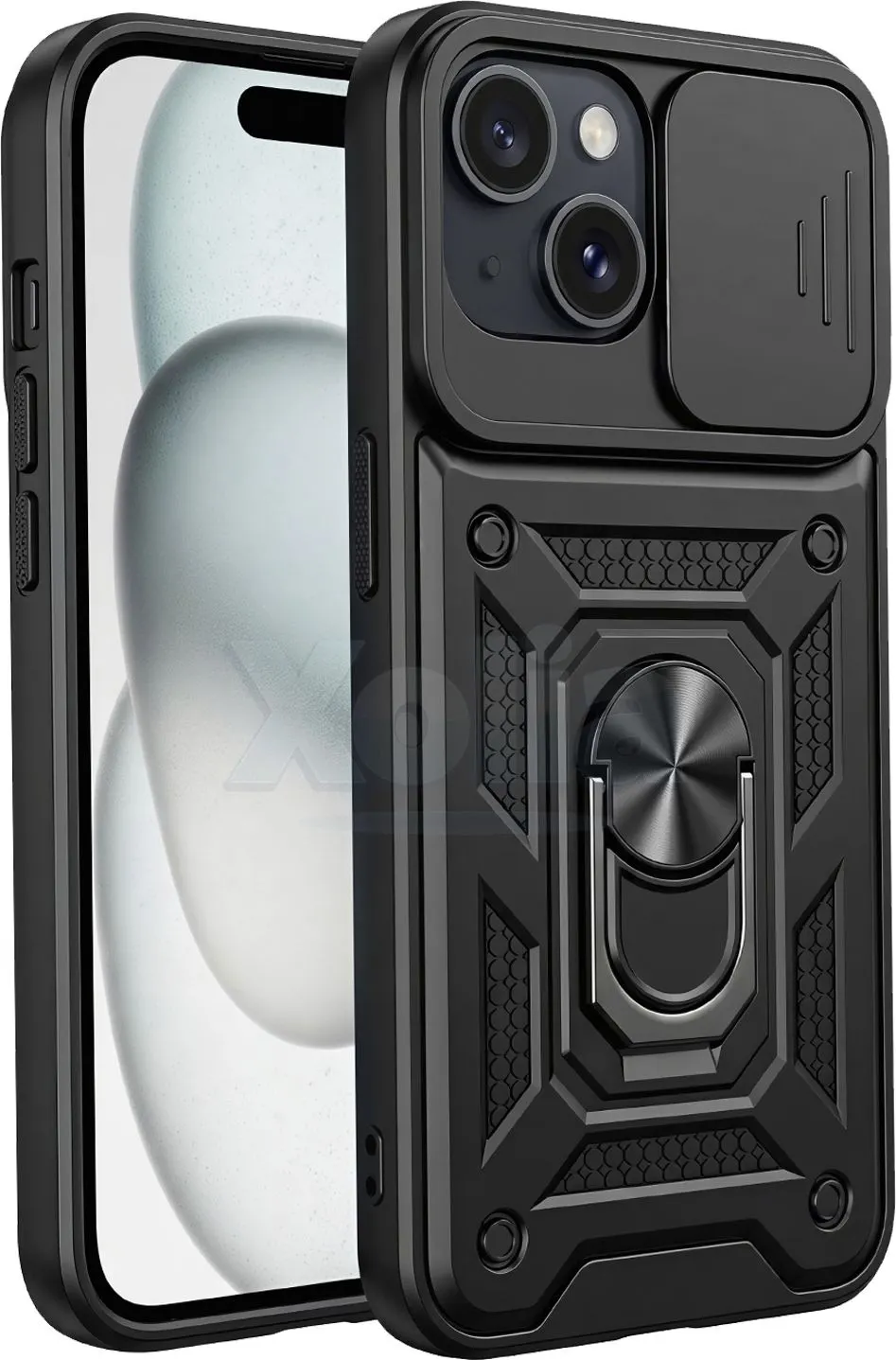 Xolia Back Cover for Apple iPhone 15 (Black, Shock Proof, Polycarbonate, Silicon, Pack of: 1)