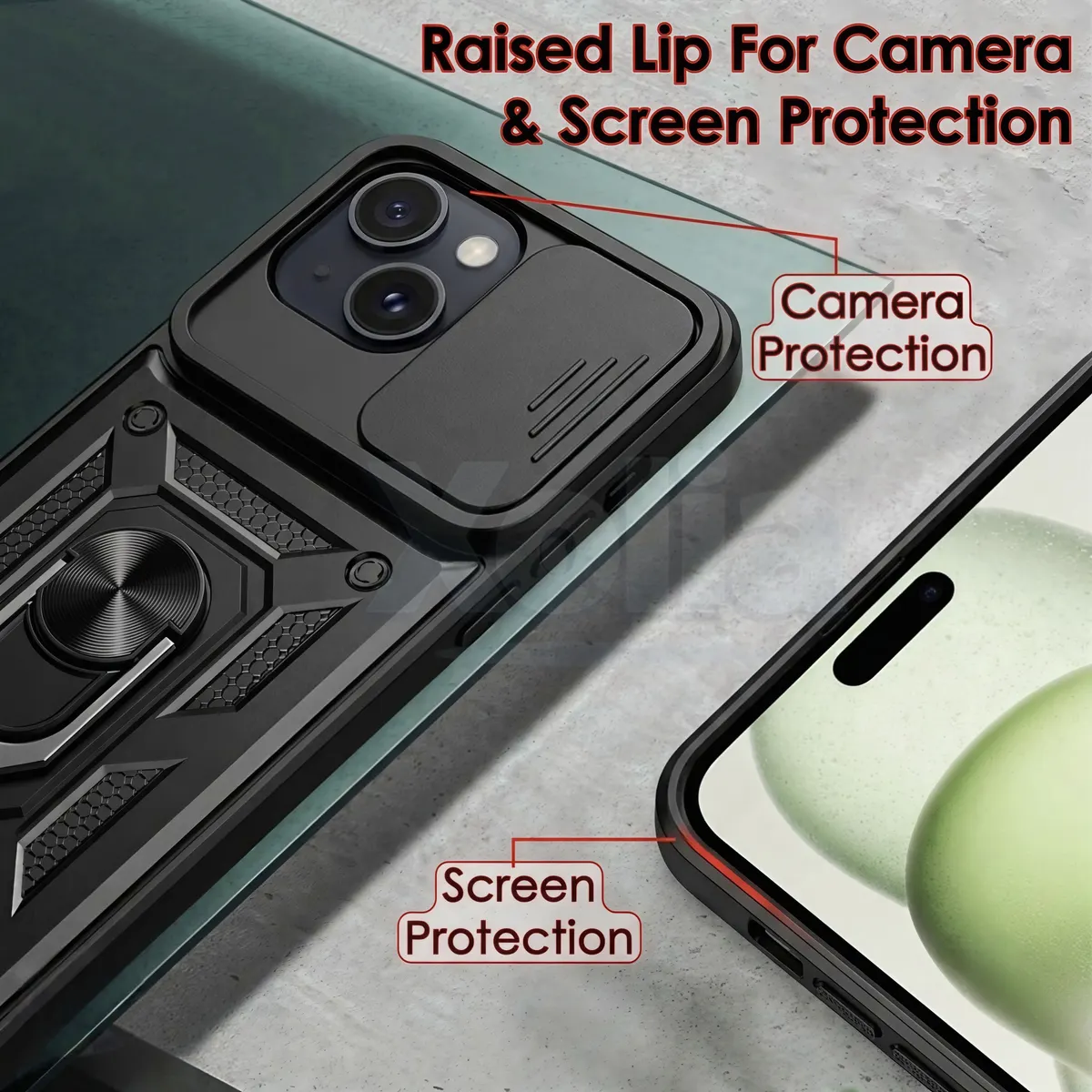 Xolia Back Cover for Apple iPhone 15 (Black, Shock Proof, Polycarbonate, Silicon, Pack of: 1) — image 3 of 5