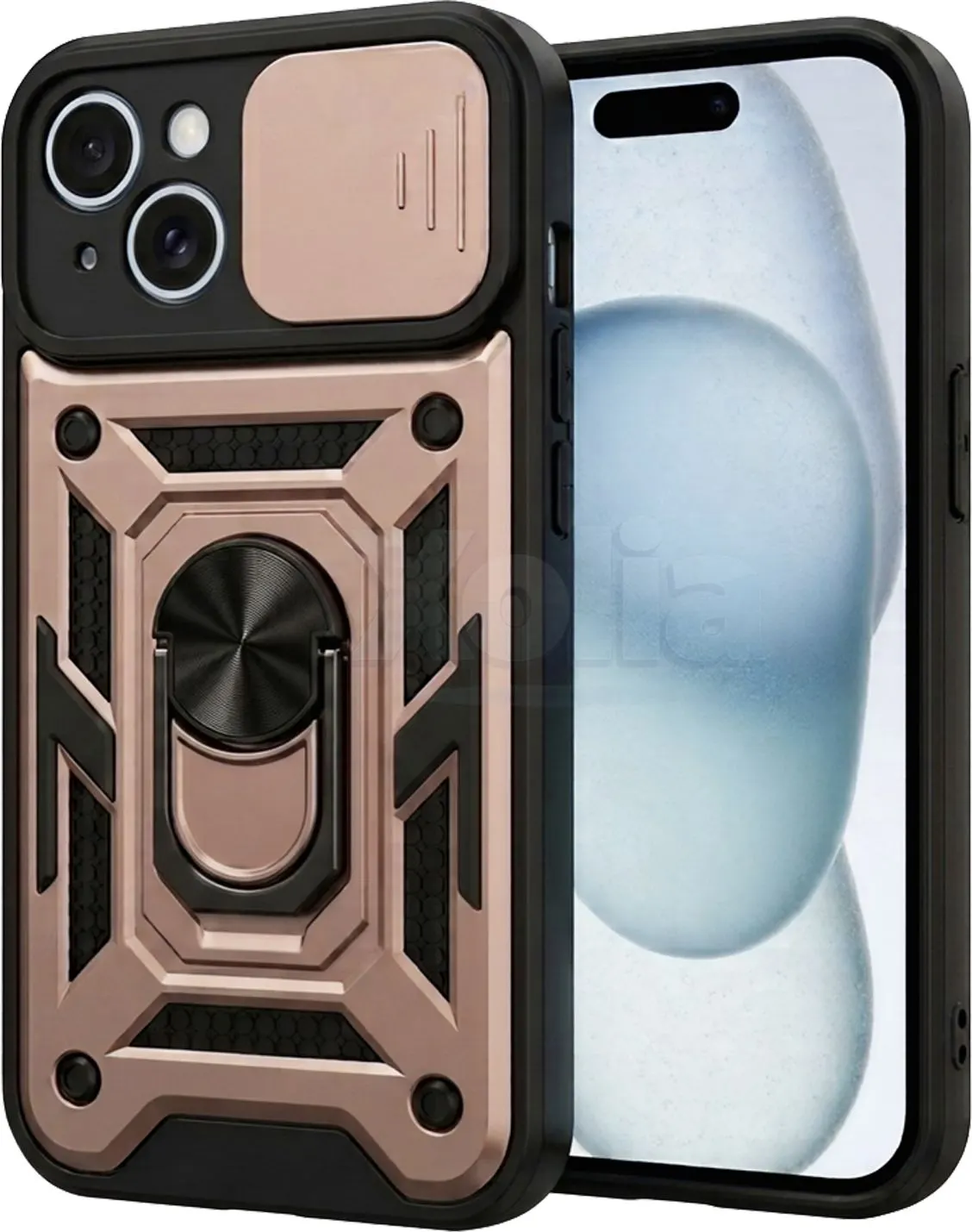 Xolia Back Cover for Apple iPhone 15 (Pink, Shock Proof, Polycarbonate, Silicon, Pack of: 1)