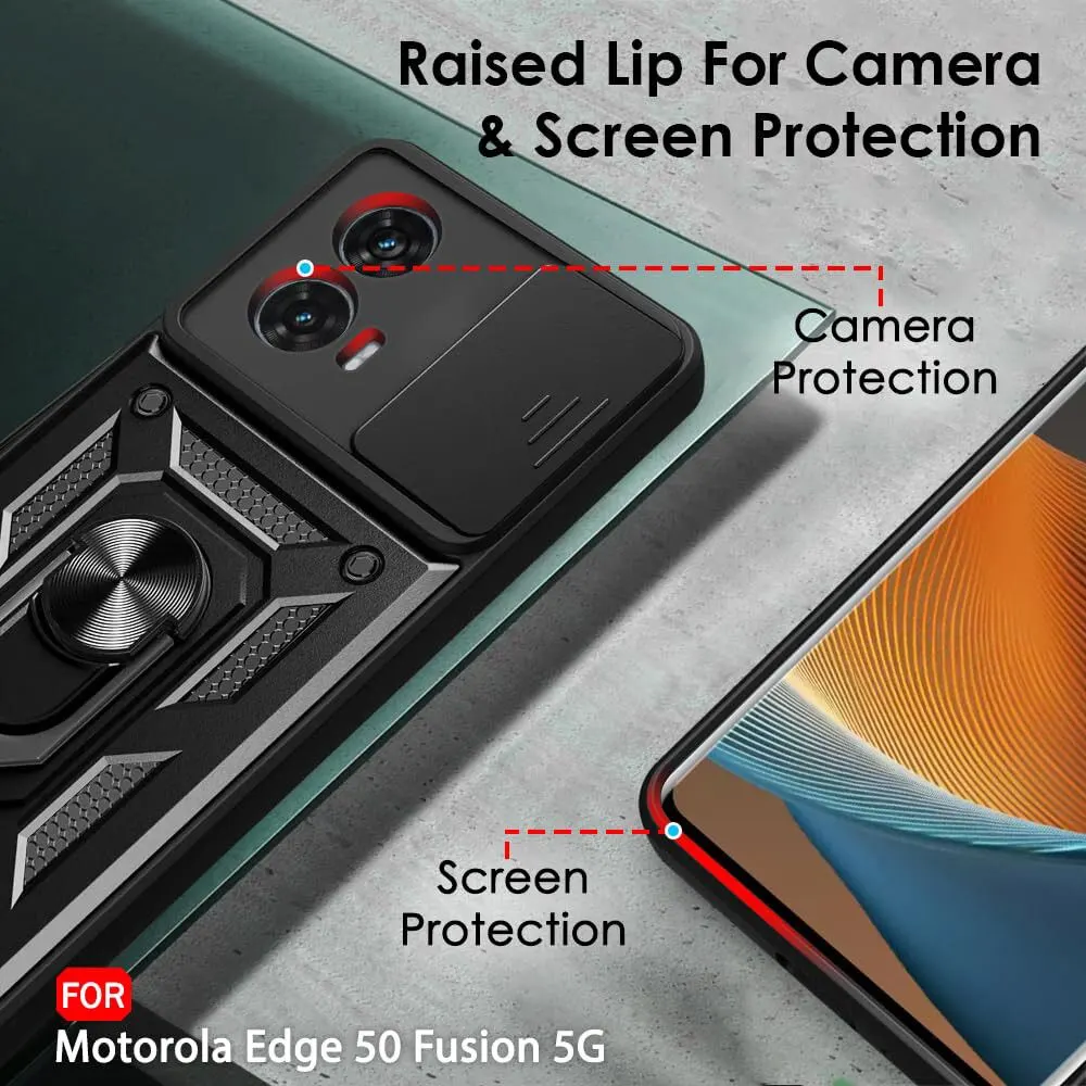 Micvir Back Cover for MOTOROLA Edge 50 Fusion (Black, Shock Proof, Polycarbonate, Silicon, Pack of: 1) — image 2 of 5