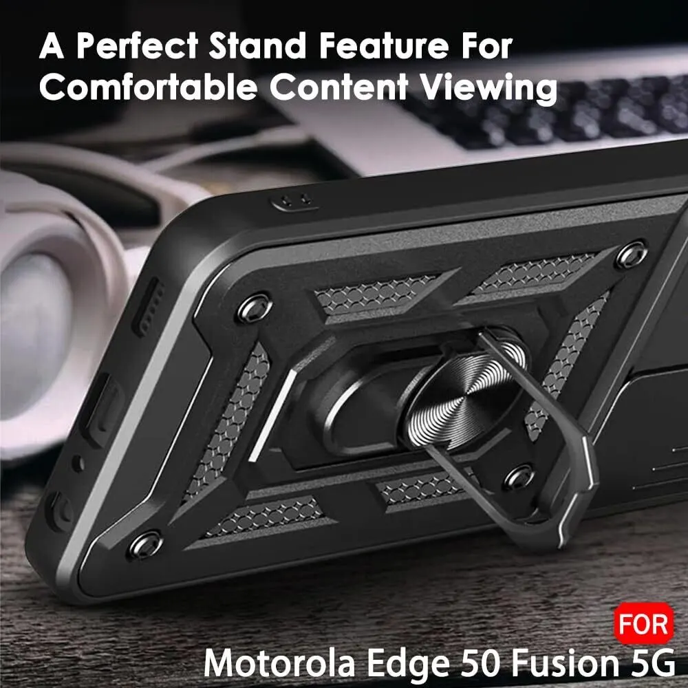 Micvir Back Cover for MOTOROLA Edge 50 Fusion (Black, Shock Proof, Polycarbonate, Silicon, Pack of: 1) — image 3 of 5