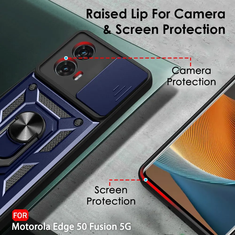 Micvir Back Cover for MOTOROLA Edge 50 Fusion (Blue, Shock Proof, Polycarbonate, Silicon, Pack of: 1) — image 2 of 5
