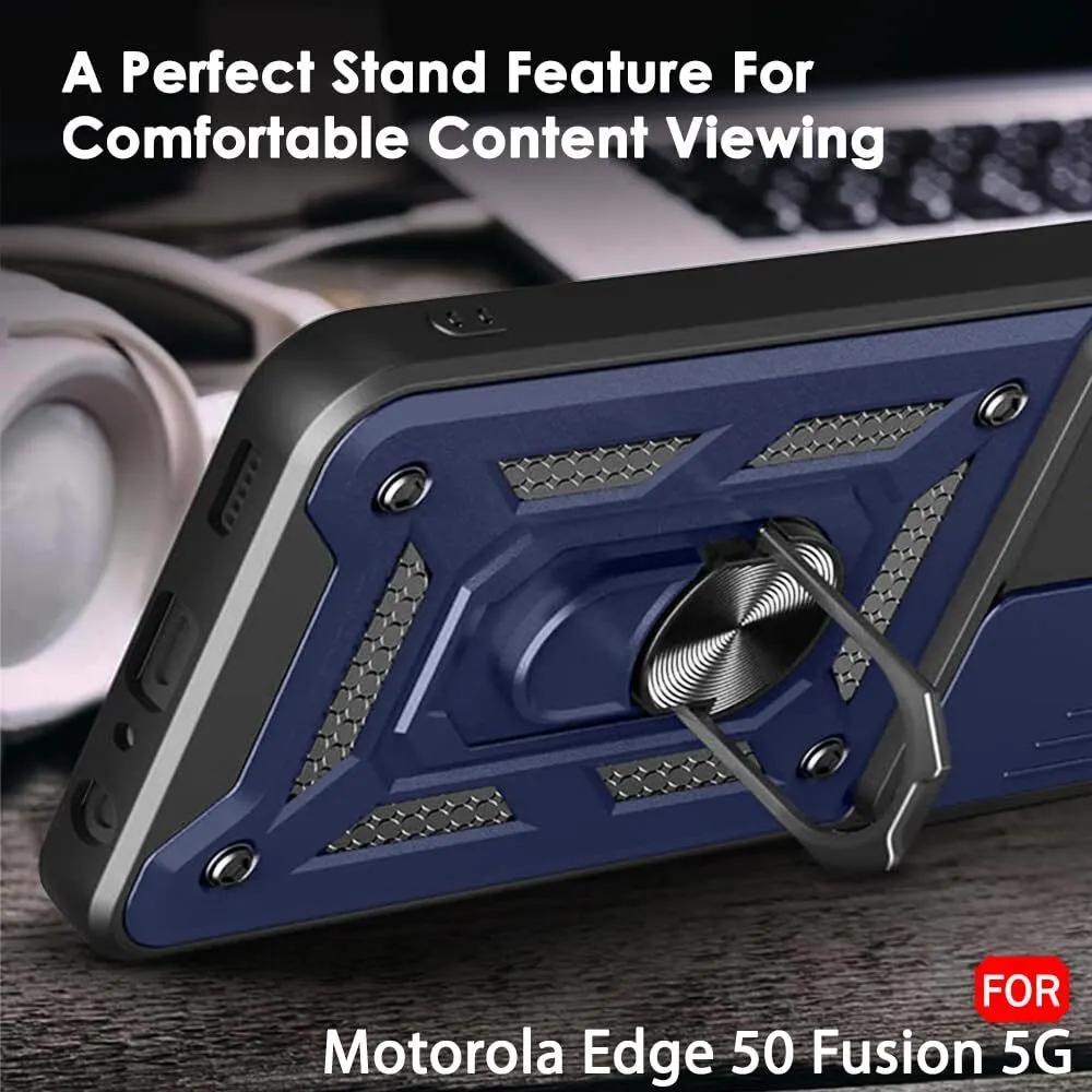 Micvir Back Cover for MOTOROLA Edge 50 Fusion (Blue, Shock Proof, Polycarbonate, Silicon, Pack of: 1) — image 3 of 5