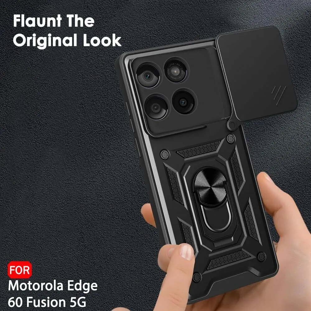 Micvir Back Cover for MOTOROLA Edge 60 Fusion 5G (Black, Shock Proof, Polycarbonate, Silicon, Pack of: 1) — image 2 of 4