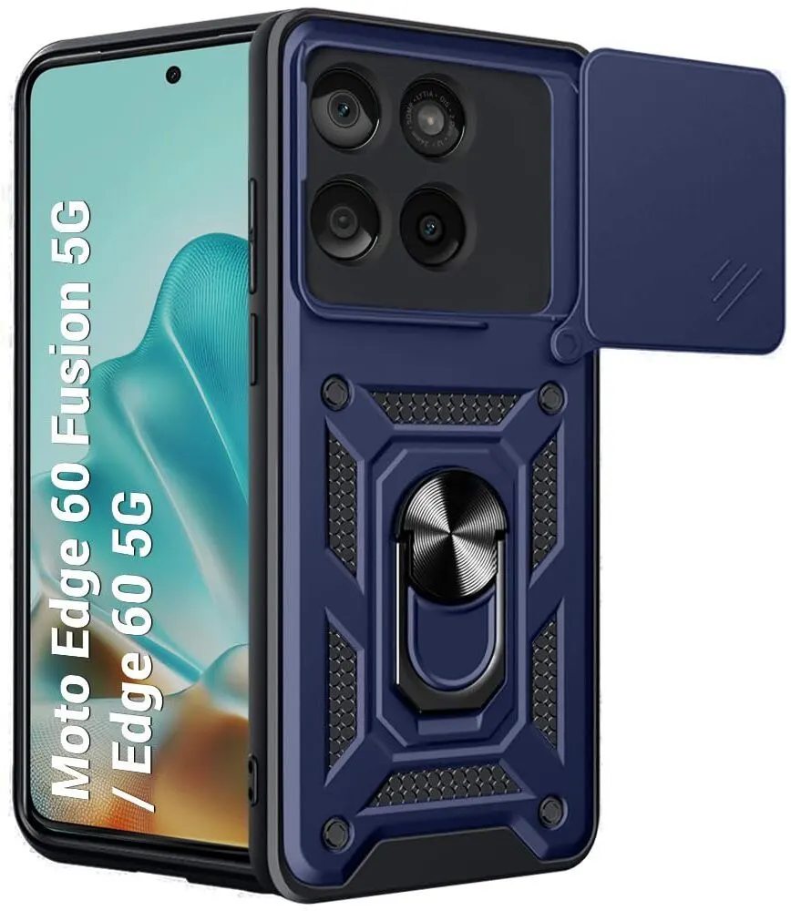 Micvir Back Cover for MOTOROLA Edge 60 Fusion 5G (Blue, Shock Proof, Polycarbonate, Silicon, Pack of: 1)