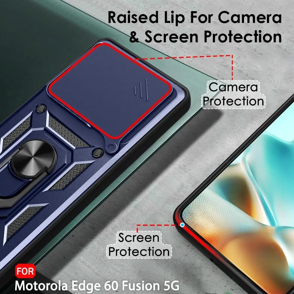 Micvir Back Cover for MOTOROLA Edge 60 Fusion 5G (Blue, Shock Proof, Polycarbonate, Silicon, Pack of: 1) — image 4 of 5