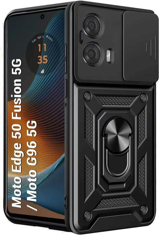 Micvir Back Cover for Motorola Moto G96 5G (Black, Shock Proof, Pack of: 1)