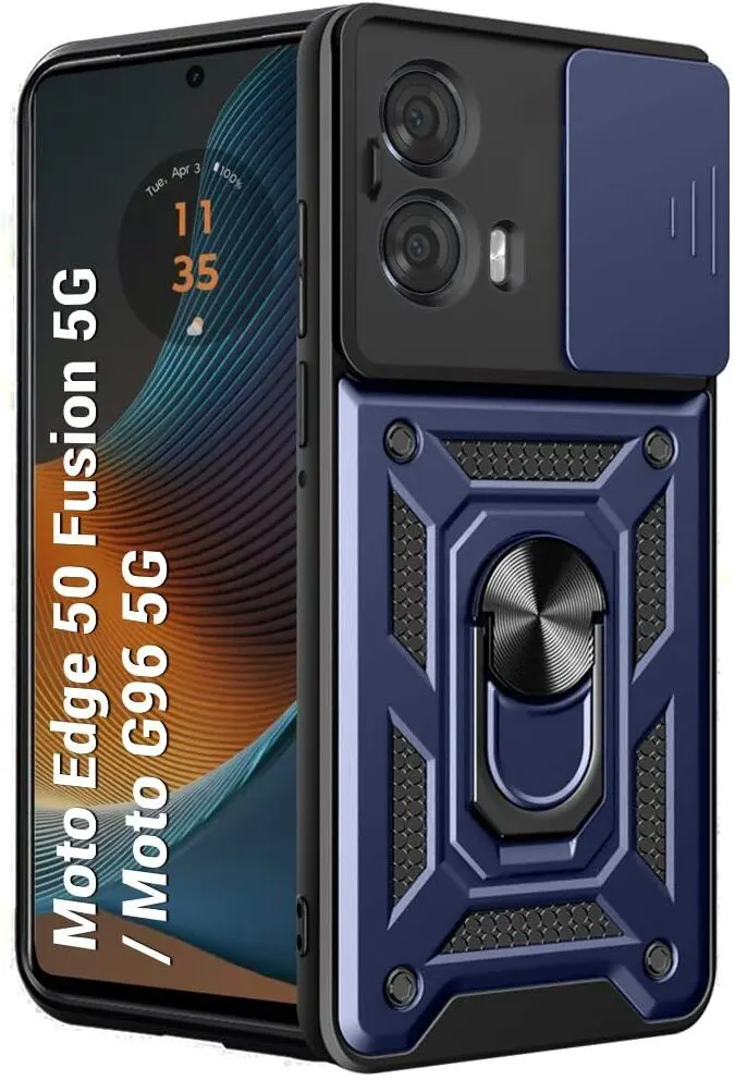 Micvir Back Cover for Motorola Moto G96 5G (Blue, Shock Proof, Pack of: 1)